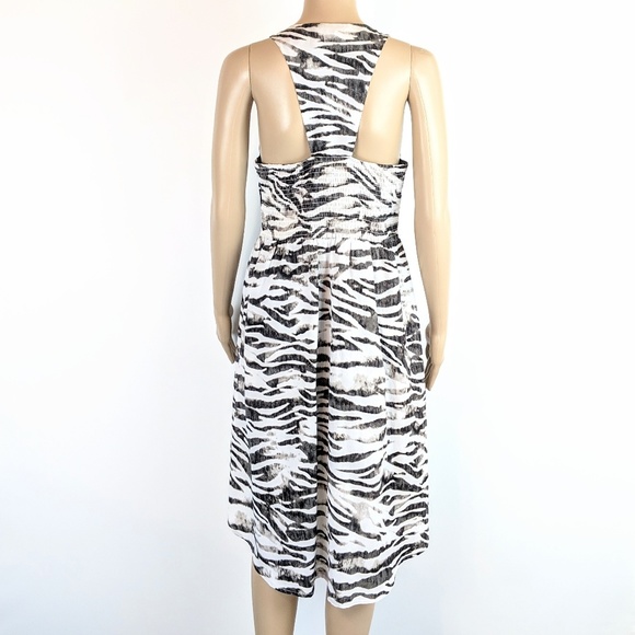 AMBAR Black & White Zebra Print Racerback High Low Dress - Picture 5 of 7